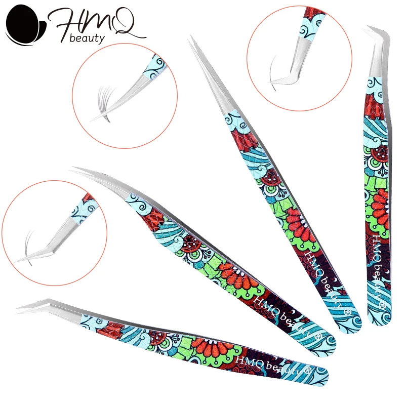 

1/2Pcs Stainless Steel Lash Tweezers Professional Eyelash Extensions Tweezer Makeup Tools Eyelash Volume Tweezers High Precision