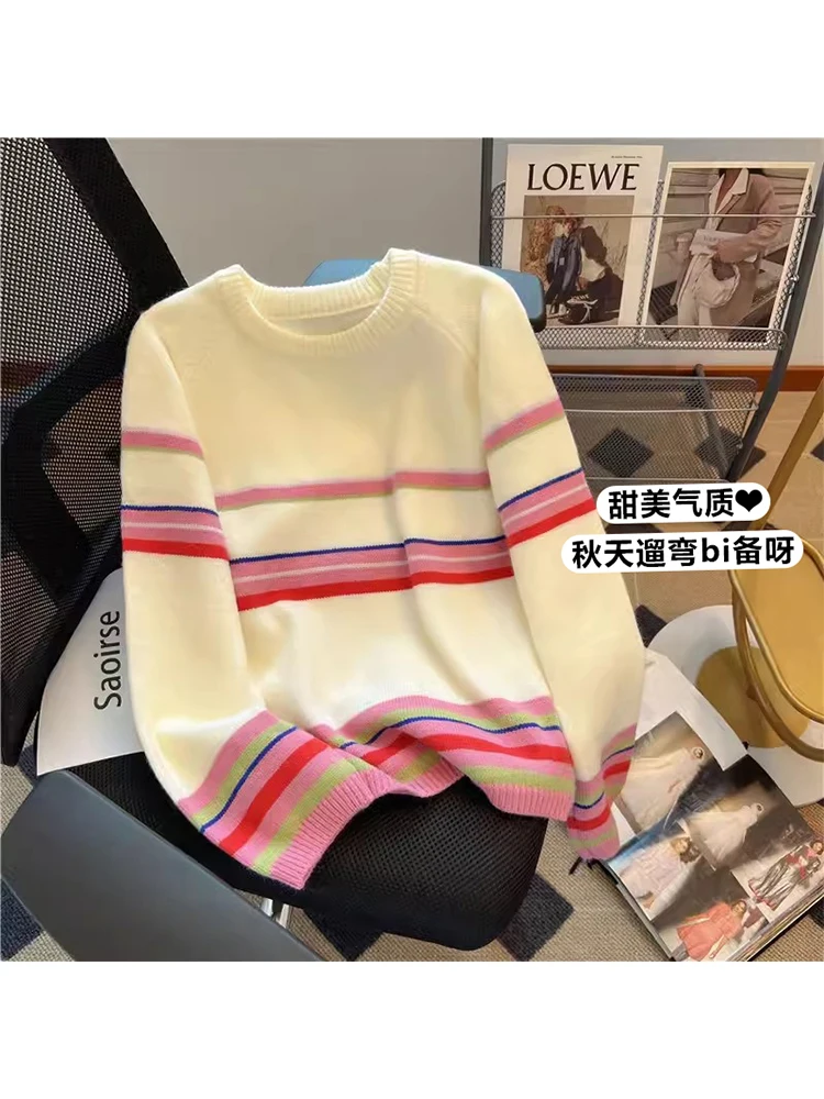 Women's Striped Pullover Knitted Sweater Ladies Fashion 90s Long Sleeve Knit Sweater Korean Jumper 90s Y2k Vintage Clothes 2023
Women's Striped Pullover Knitted Sweater Ladies Fashion 90s Long Sleeve Knit Sweater Korean Jumper 90s Y2k Vintage Clothes 2023