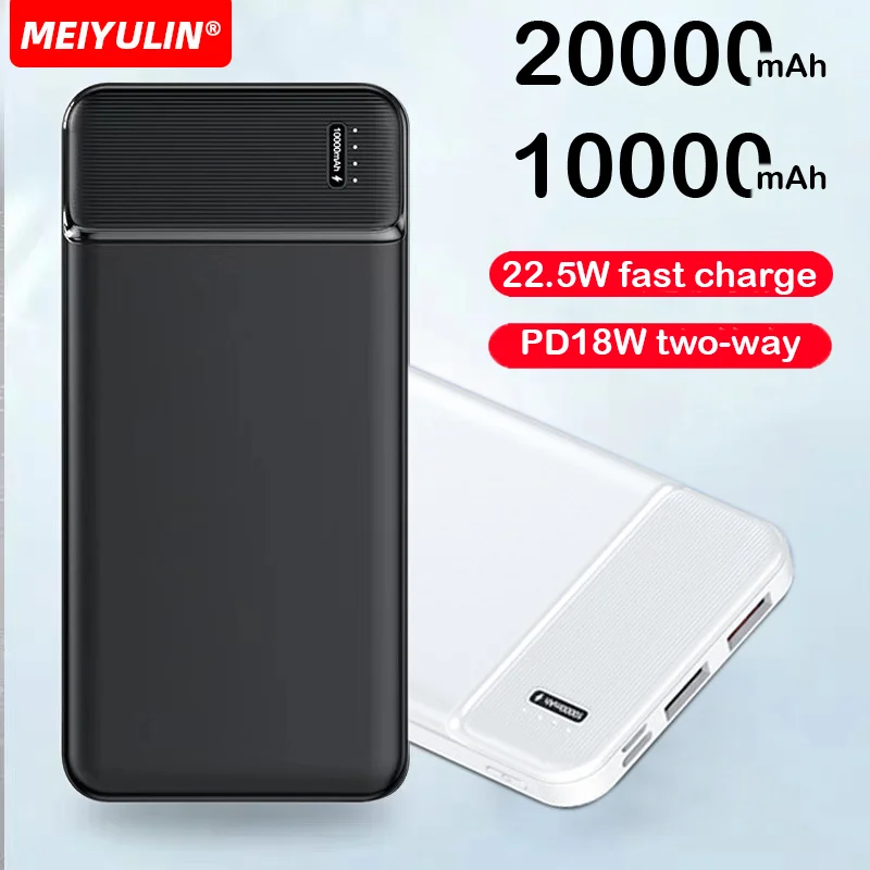 

Portable 10000mAh Power Bank 22.5W Fast Charging USB C Powerbank 20000mAh External Spare Battery For iPhone Xiaomi Samsung