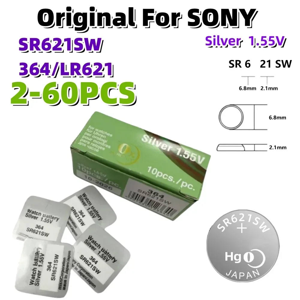 2-50 шт. оригинальный кнопочный Аккумулятор для SONY AG1 LR621 364 164 531 SR621 SR621SW SR60 CX60
2-50 шт. оригинальный кнопочный Аккумулятор для SONY AG1 LR621 364 164 531 SR621 SR621SW SR60 CX60
