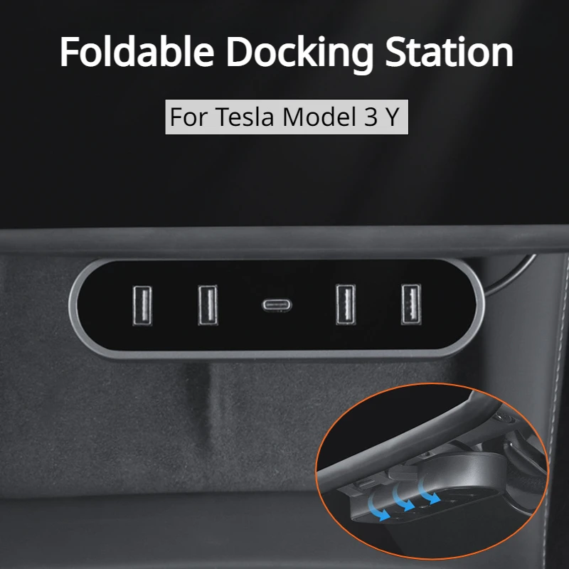 Docking Station for Tesla Model 3 Y Foldable Charger Hub Under Screen 4 USB Shunt Hub Adapter Splitter Extension Car Accessories
Docking Station for Tesla Model 3 Y Foldable Charger Hub Under Screen 4 USB Shunt Hub Adapter Splitter Extension Car Accessories