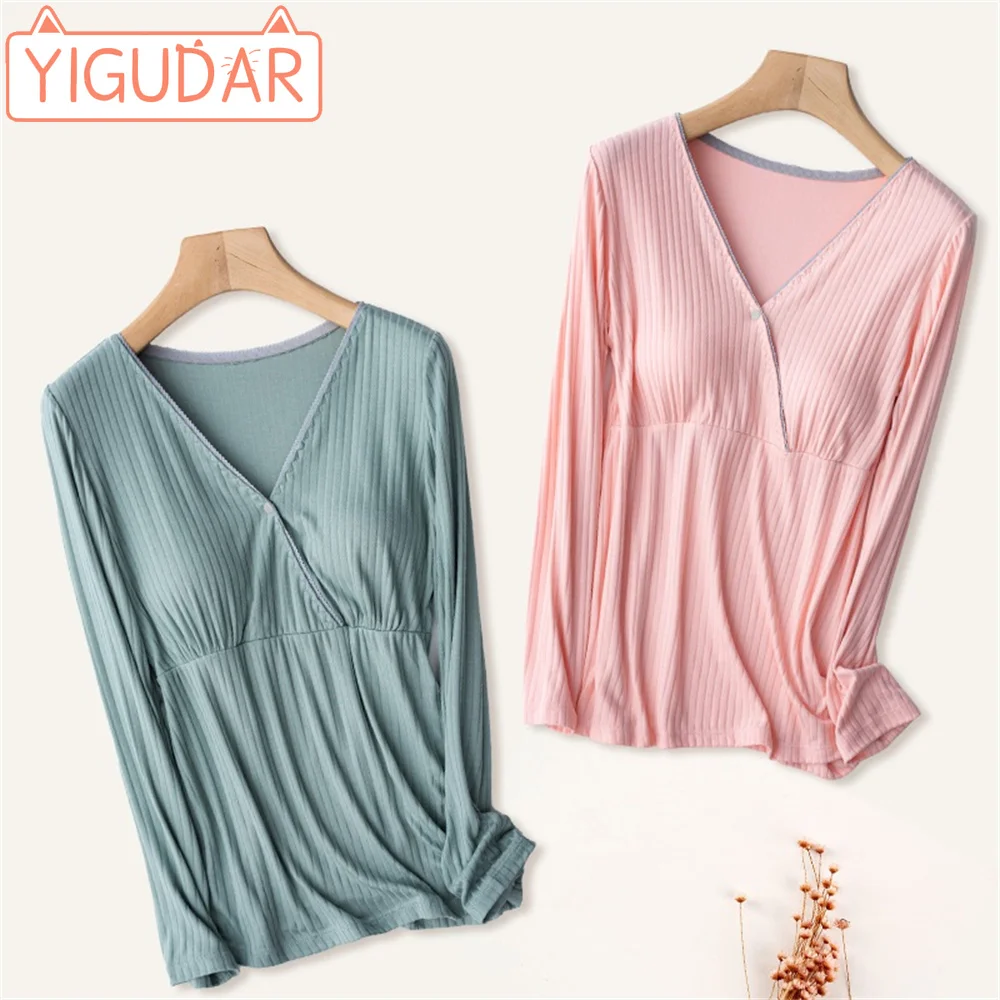 Summer maternity pajamas can breastfeed V-neck long sleeved T-shirt feeding sleep top maternity home pajamas are loose casual
Summer maternity pajamas can breastfeed V-neck long sleeved T-shirt feeding sleep top maternity home pajamas are loose casual