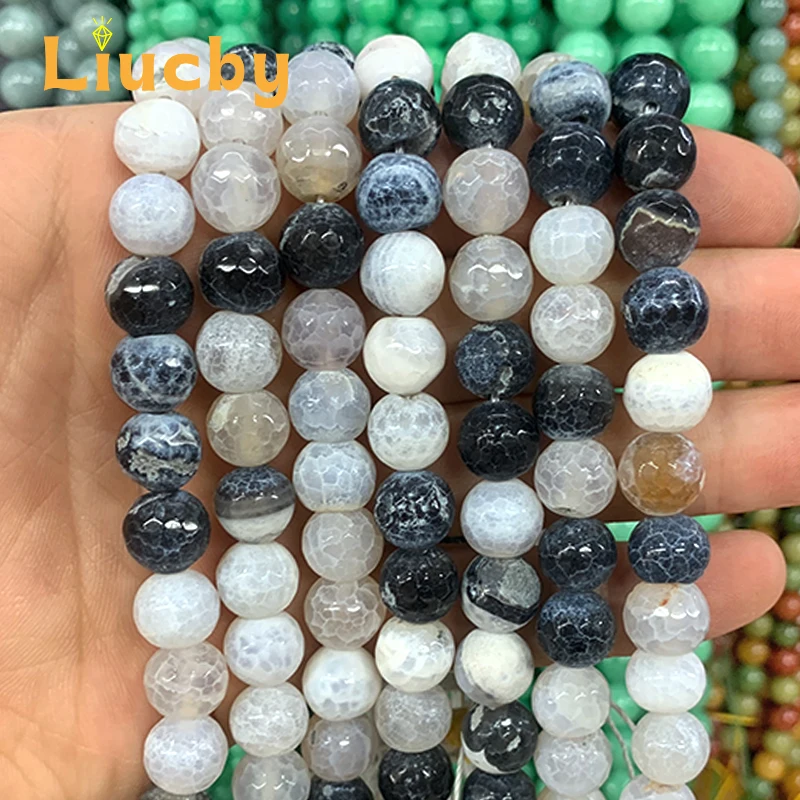 Natural Stone Faceted Black and white exploding dragon patterned agate beads For Jewelry Making DIY Charm Bracelet 15" Inch 10mm
Natural Stone Faceted Black and white exploding dragon patterned agate beads For Jewelry Making DIY Charm Bracelet 15" Inch 10mm