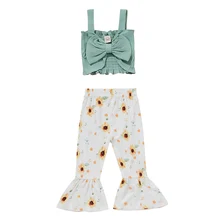2022 Hot Summer Fashion Short Sleeve Suit Bell-bottoms Bule Jeans Toddler New Camisole Thanksgiving Outfits for Girls Floral Set
2022 Hot Summer Fashion Short Sleeve Suit Bell-bottoms Bule Jeans Toddler New Camisole Thanksgiving Outfits for Girls Floral Set