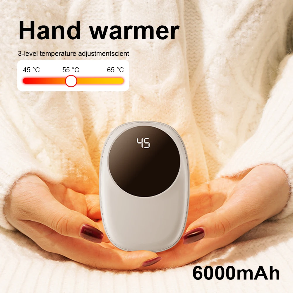 6000mAh Portable Hand Warmer Power Bank USB Rechargeable Electric Heater 3 Temperature Ajustable LED Display Hand Warmer
6000mAh Portable Hand Warmer Power Bank USB Rechargeable Electric Heater 3 Temperature Ajustable LED Display Hand Warmer
