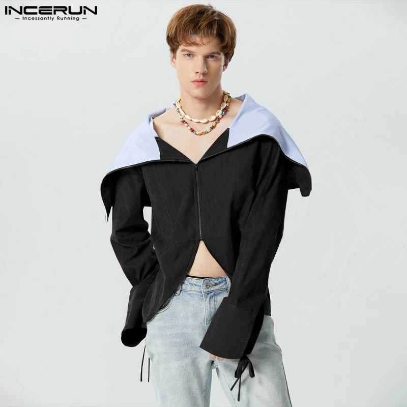 INCERUN Tops 2023 American Style Fashion Mens Personality Lapel Patchwork Shirts Casual Striped Zipper Long Sleeved Blouse S-5XL
INCERUN Tops 2023 American Style Fashion Mens Personality Lapel Patchwork Shirts Casual Striped Zipper Long Sleeved Blouse S-5XL