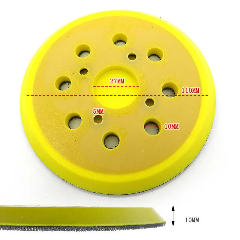 

125mm Grinding Pad 8 Holes Yellow&black 5inch Discs Flocking For Air Grinders Orbital Polishing Sander power tool accessories