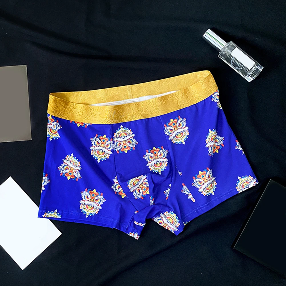 Men Sleep Boxer Briefs U Convex Pouch Underwear Lion Dance Pattern Boxer Shorts Loose Fit Comfortable Breathable Sleep Bottoms
Men Sleep Boxer Briefs U Convex Pouch Underwear Lion Dance Pattern Boxer Shorts Loose Fit Comfortable Breathable Sleep Bottoms