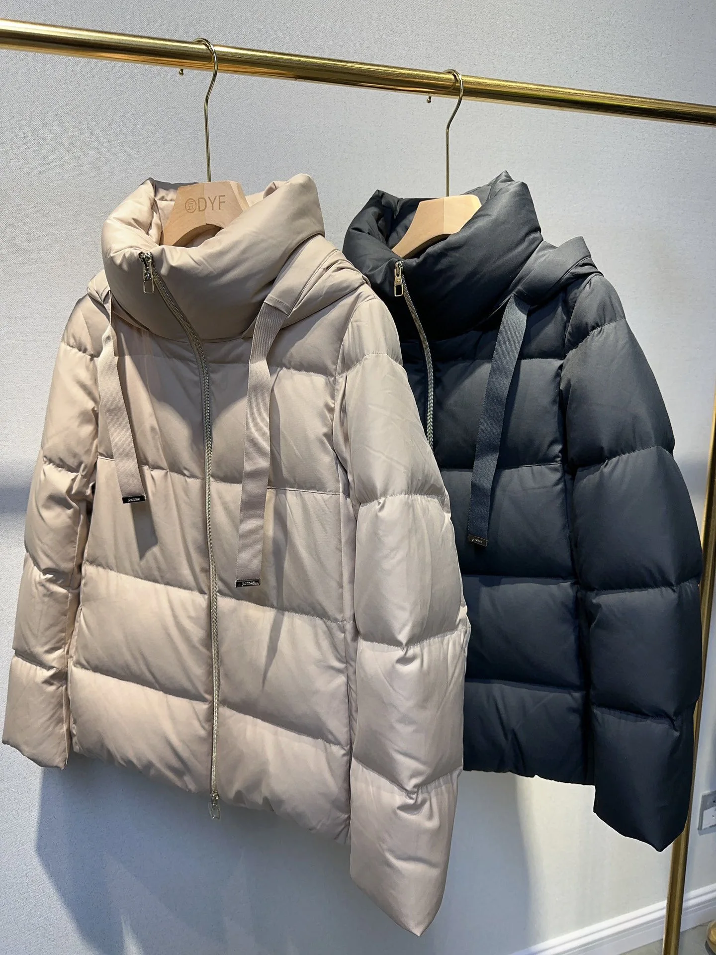 

Casual Hooded Goose Down Puffer, Luxurious, Paneled