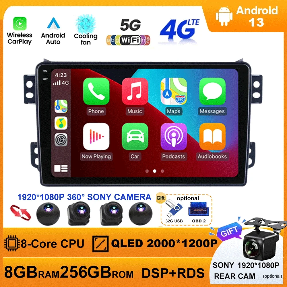 

Android 13 DSP BT Car DVD Radio For SUZUKI Splash Ritz OPEL Agila 2008-2012 Multimedia Video Player GPS Carplay Auto 4G Lte WIFI