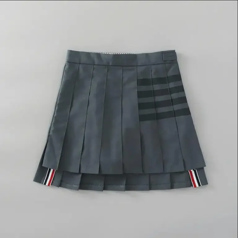 

TB THOM Women's Short Skirt Casual College Style Mini Skirts Korean Fashion Brand Dress Summer 4-bar Stripes Pleated Skirt