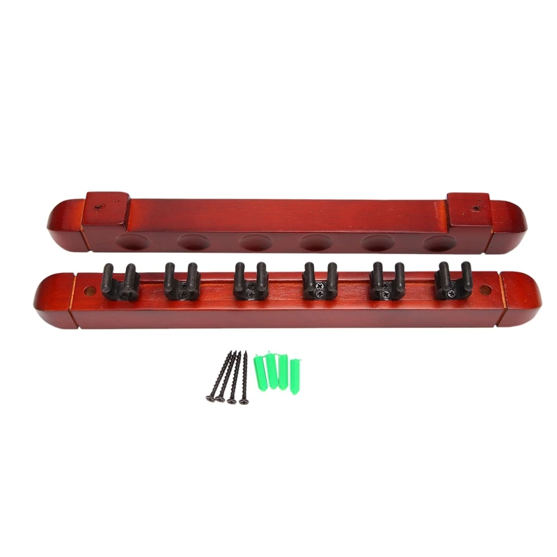1 Set Wall Mounted Hardwood Billiard Cue Rack Pool Cue Rack 6 Clips Billiard Holder Bracket Accessories
1 Set Wall Mounted Hardwood Billiard Cue Rack Pool Cue Rack 6 Clips Billiard Holder Bracket Accessories