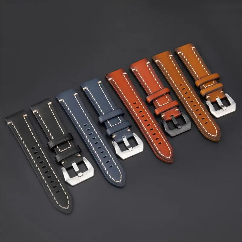 18mm 20mm 22mm 24mm Vintage Watch Strap Cow Leather Watch Band Silver Buckle Bracelet Accessories for Panerai Fossil Watchband
18mm 20mm 22mm 24mm Vintage Watch Strap Cow Leather Watch Band Silver Buckle Bracelet Accessories for Panerai Fossil Watchband