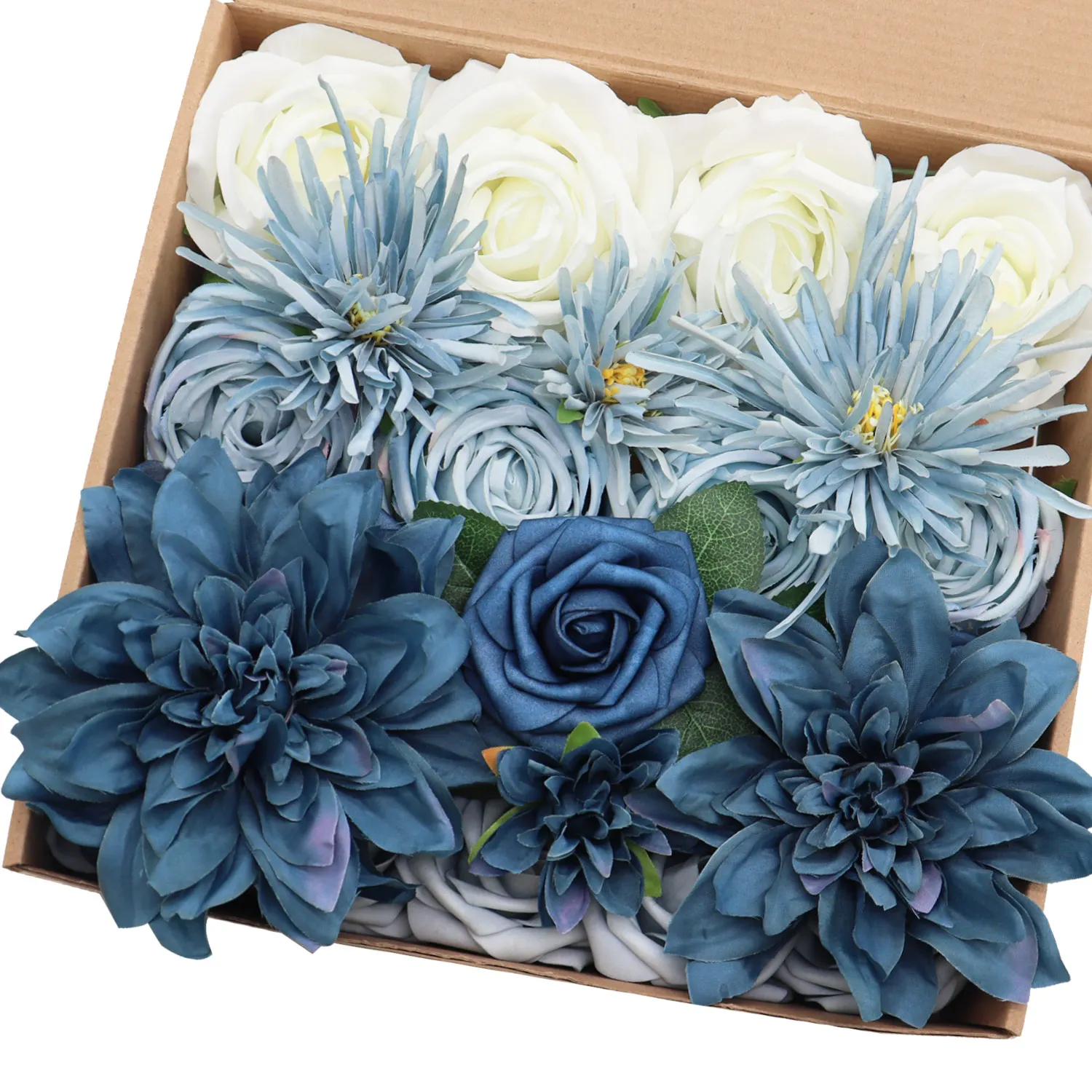 

Mefier Artificial Flowers Classic Dusty Blue Flowers Combo Wedding Flowers for DIY Bouquets Centerpieces Floral Arrangements