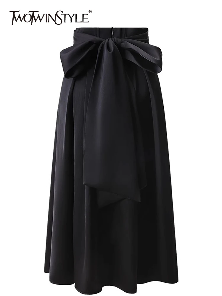TWOTWINSTYLE Solid Patchwork Bow A Line Skirts For Women High Waist Split Hem Temperament Skirt Female Fashion Clothing 2023 New
TWOTWINSTYLE Solid Patchwork Bow A Line Skirts For Women High Waist Split Hem Temperament Skirt Female Fashion Clothing 2023 New