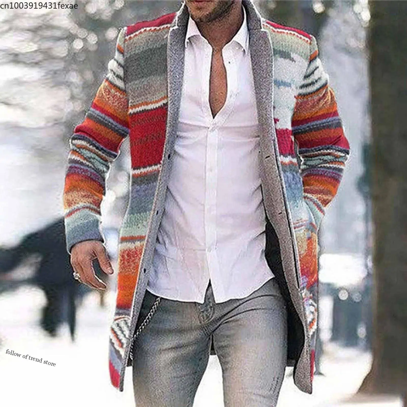 Christmas Men's Mid-Length Windbreaker Jacket 2022 Autumn Winter Printed Long-Sleeved Coats Casual Cardigan Sweater Rainbow
Christmas Men's Mid-Length Windbreaker Jacket 2022 Autumn Winter Printed Long-Sleeved Coats Casual Cardigan Sweater Rainbow