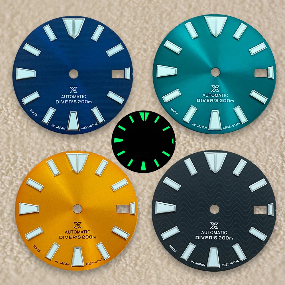 28,5 мм S Logo SKX Sunray циферблат подходит для NH35/NH36/4R/7S механизм зеленые светящиеся часы аксессуары для модификации
28,5 мм S Logo SKX Sunray циферблат подходит для NH35/NH36/4R/7S механизм зеленые светящиеся часы аксессуары для модификации