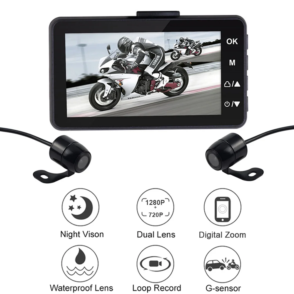 Motorcycle Camera DVR Motor KY-MT18 Dedicated Dual Track Front And Rear Video Recorder Night Vision G Sensor Motorcycle Black
Motorcycle Camera DVR Motor KY-MT18 Dedicated Dual Track Front And Rear Video Recorder Night Vision G Sensor Motorcycle Black