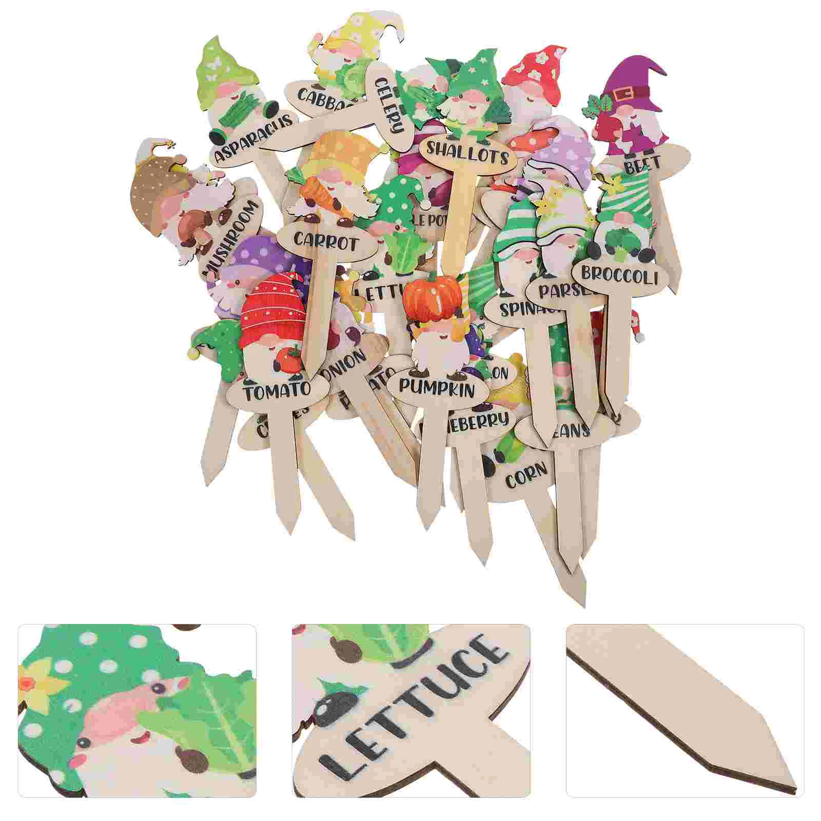 

30 Pcs Labels Dwarf Tags Gift for Plant Lovers Decorations Wooden Potted Labels Lawn Ornaments