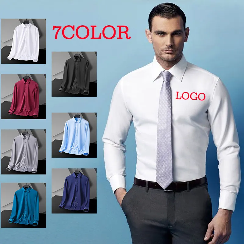 DIY Logo Men's Long Sleeve Shirts Slim Fit Stretch Anti-Wrinkle No Ironing Casual 7 Colors Formal Social Shirts Men's Clothes
DIY Logo Men's Long Sleeve Shirts Slim Fit Stretch Anti-Wrinkle No Ironing Casual 7 Colors Formal Social Shirts Men's Clothes