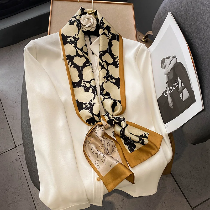2022 SCARF BRAND Long Satin Silk Scarf For Women Japanese-Style Neck Scarves Two-Sided Chain Printed Tie Scarf Accessories
2022 SCARF BRAND Long Satin Silk Scarf For Women Japanese-Style Neck Scarves Two-Sided Chain Printed Tie Scarf Accessories
