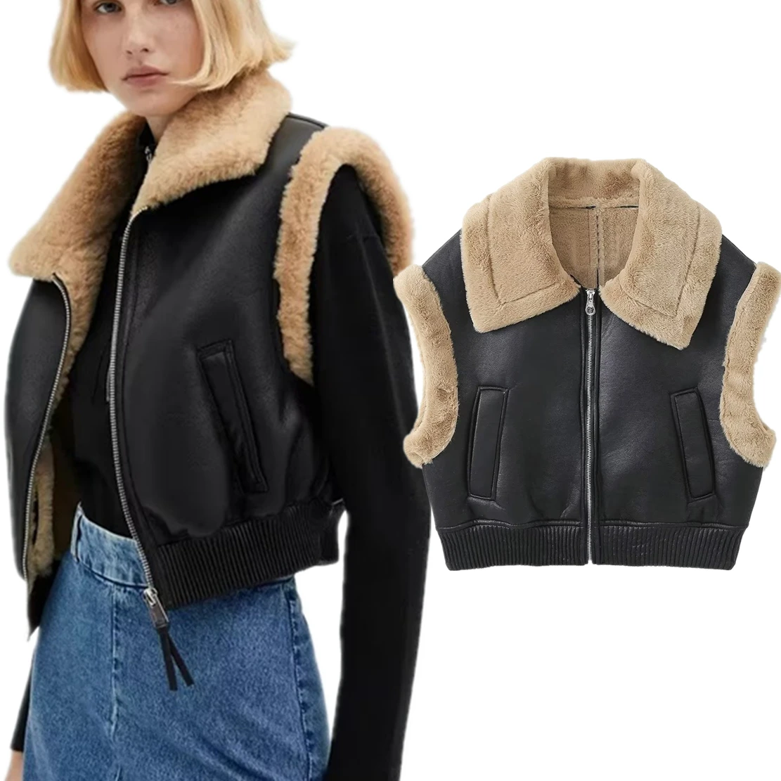Maxdutti Fashion Loose Winter Vintage Coat Women Vest High Street Fitting Faux Fur Jacket Tops
Maxdutti Fashion Loose Winter Vintage Coat Women Vest High Street Fitting Faux Fur Jacket Tops