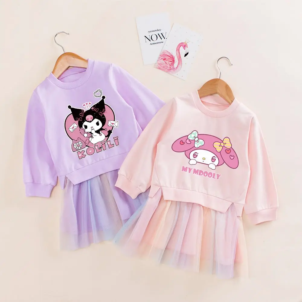 Платье для девочек с аниме Sanrio My Melody Kuromi, детский газовый свитшот с длинным рукавом, детская одежда на весну и осень
Платье для девочек с аниме Sanrio My Melody Kuromi, детский газовый свитшот с длинным рукавом, детская одежда на весну и осень