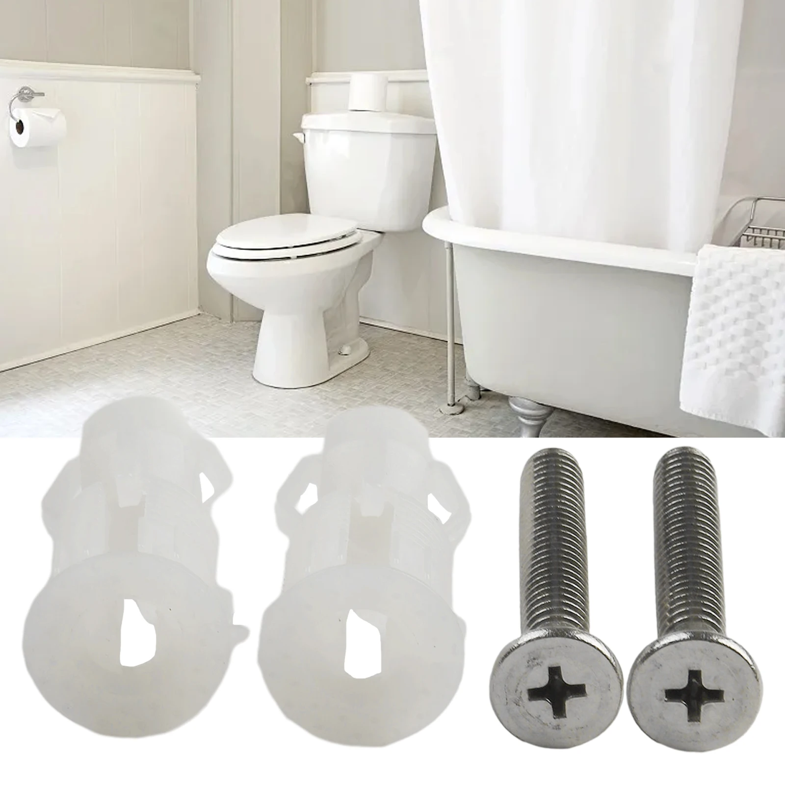 Easy to Install Toilet Lid Fixing Bolt, Convenient Installation, Stainless Steel Nylon Expansion Screw Nut Pack of 2
Easy to Install Toilet Lid Fixing Bolt, Convenient Installation, Stainless Steel Nylon Expansion Screw Nut Pack of 2