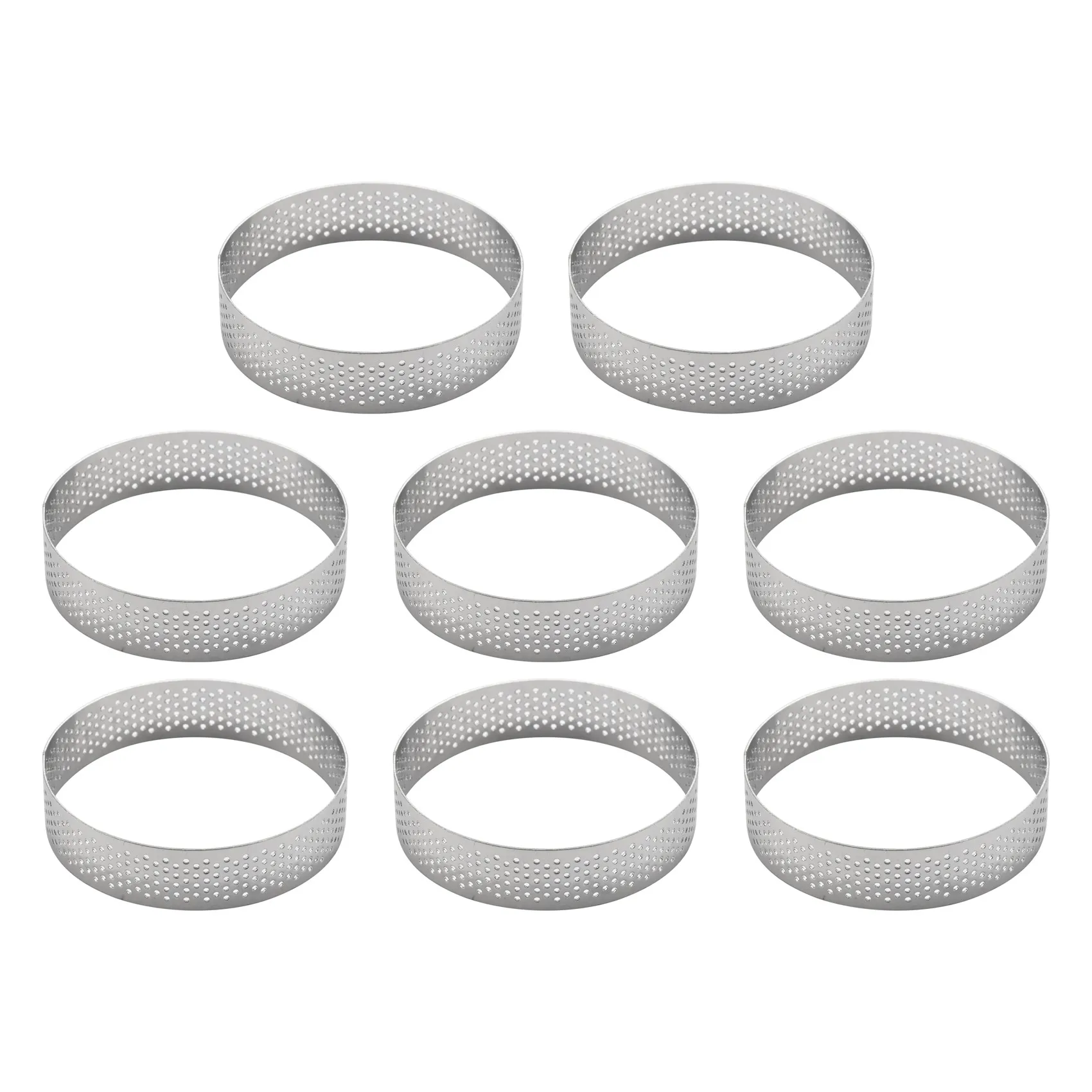 8Pcs Stainless Steel Tart Ring, Heat-Resistant Perforated Cake Mousse Ring Round Double Rolled Tart Ring Metal Mold 8cm
8Pcs Stainless Steel Tart Ring, Heat-Resistant Perforated Cake Mousse Ring Round Double Rolled Tart Ring Metal Mold 8cm