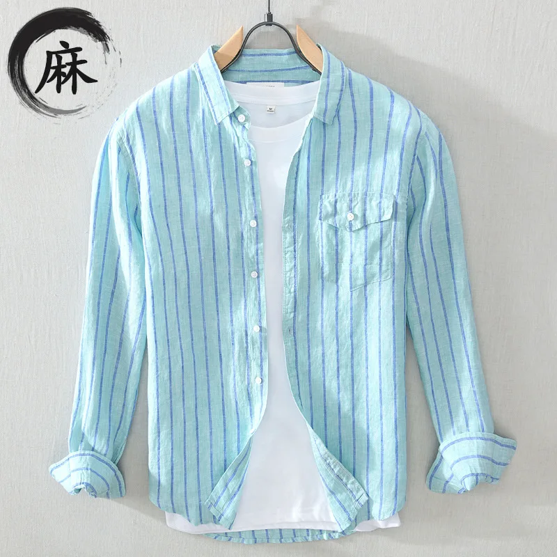 2023 Men's Spring New Pure Linen Loose Pockets Square Collar Striped Shirt Casual Simple
2023 Men's Spring New Pure Linen Loose Pockets Square Collar Striped Shirt Casual Simple