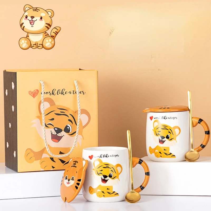 Creative Ceramic Mug Cute Cartoon Tiger Mug Gift Box with Lid Spoon Cup Set Cute Coffee Mug and Mug Coffee Mug with Lid
Creative Ceramic Mug Cute Cartoon Tiger Mug Gift Box with Lid Spoon Cup Set Cute Coffee Mug and Mug Coffee Mug with Lid