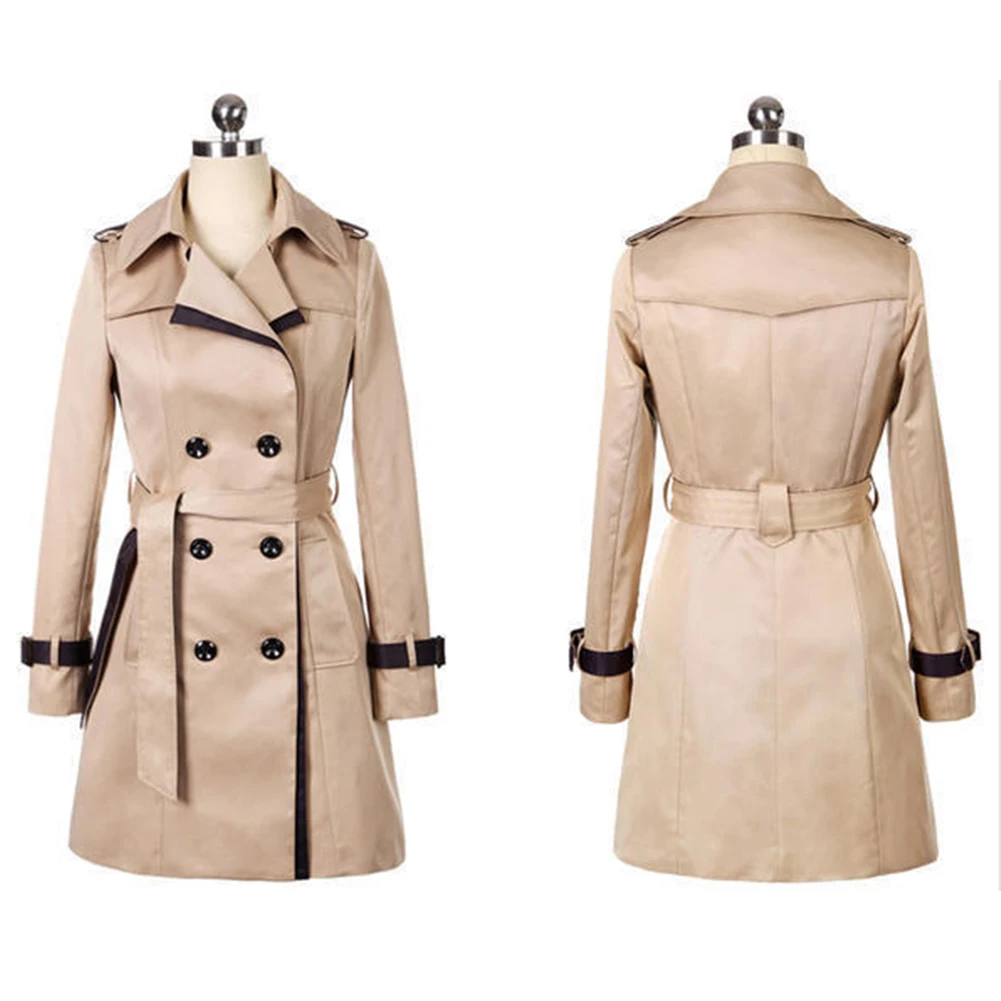Ladies Windbreaker Double Breasted For Autumn Lapel Belted Overcoat Long Sleeve Maxi Trench Coat Comfy Fashion
Ladies Windbreaker Double Breasted For Autumn Lapel Belted Overcoat Long Sleeve Maxi Trench Coat Comfy Fashion