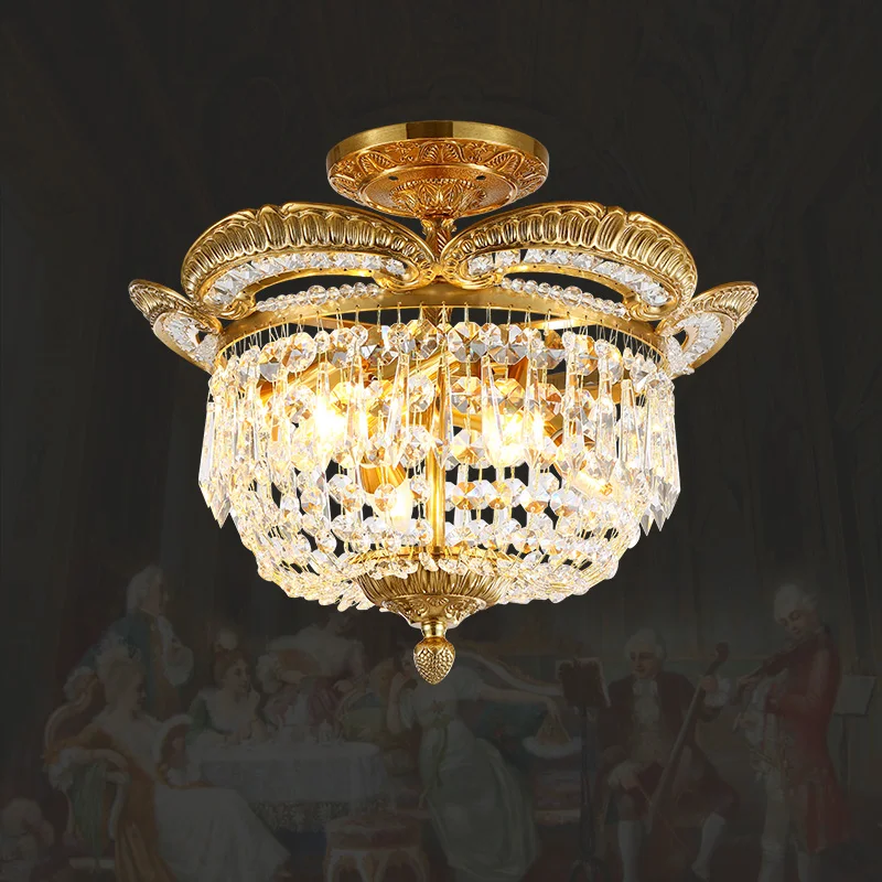 European Copper Crystal Ceiling Lamp Master Bedroom Study Living Room Suspended Ceiling Light French Brass Large Ceiling Light
European Copper Crystal Ceiling Lamp Master Bedroom Study Living Room Suspended Ceiling Light French Brass Large Ceiling Light