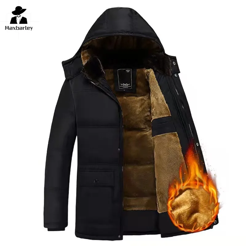 

Parka Men Coats 2023 Winter Jacket Men Thicken Hooded Waterproof Outwear Warm Coat Casual Mens Jackets Overcoat Fur Thicking