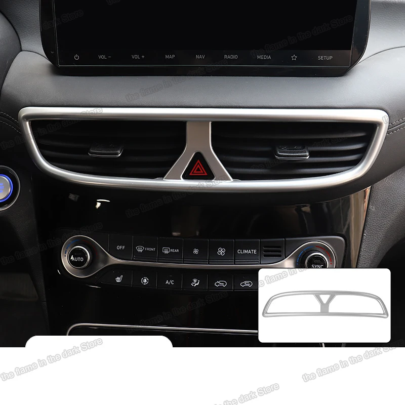 

carbon fiber abs car dashboard AC air condition vent frame trims for hyundai tucson 2019 accessories chrome auto interior 2020