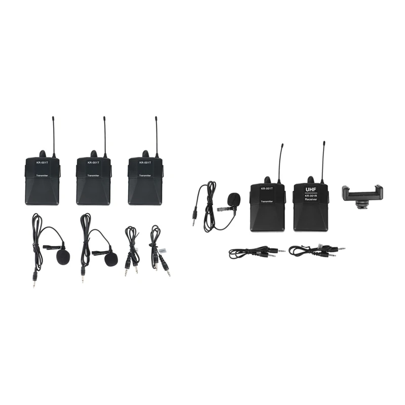 

Audio UHF Wireless Lavalier Microphone With 30 Selectable Channels For DSLR Camera Interview Live Recording