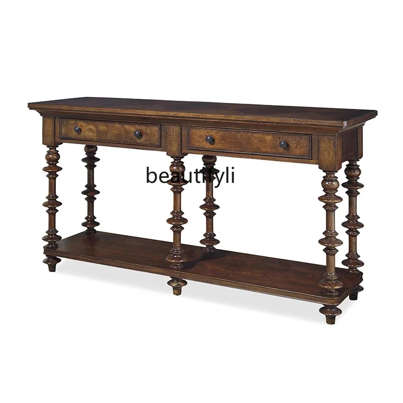 American Country Solid Wood Entrance Hall Cabinet Classic Sofa Back Cabinet Double-Layer Storage Cabinet
American Country Solid Wood Entrance Hall Cabinet Classic Sofa Back Cabinet Double-Layer Storage Cabinet