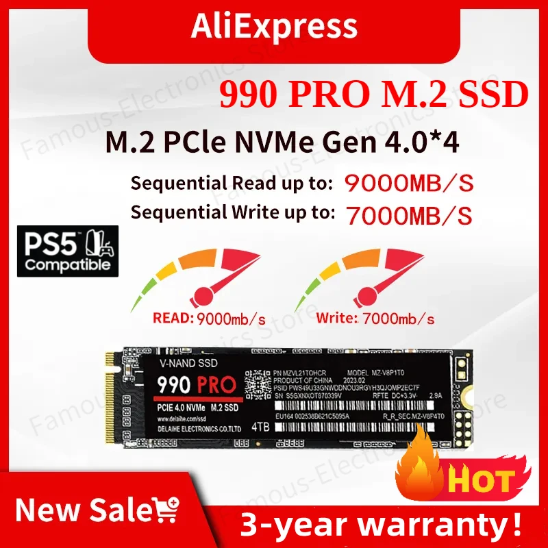 SSD High Speed 990 PRO PCIe 4.0 NVMe 4.0 M.2 2280 1TB 2TB 4TB 8TBSSD Internal Solid State Hard Drive For Laptop PC PS5 ssd m2
SSD High Speed 990 PRO PCIe 4.0 NVMe 4.0 M.2 2280 1TB 2TB 4TB 8TBSSD Internal Solid State Hard Drive For Laptop PC PS5 ssd m2
