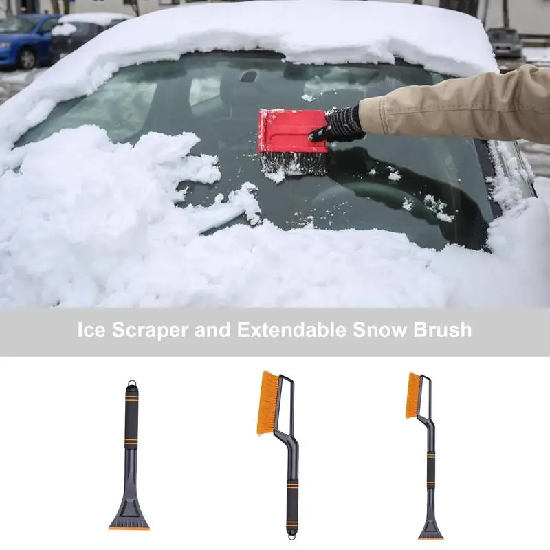 

Ice Scraper Snow Brush Auto Winter Snow Remover Brush Space Saving Snow brush Clearing Tool for Cars SUVs RVs and Trucks