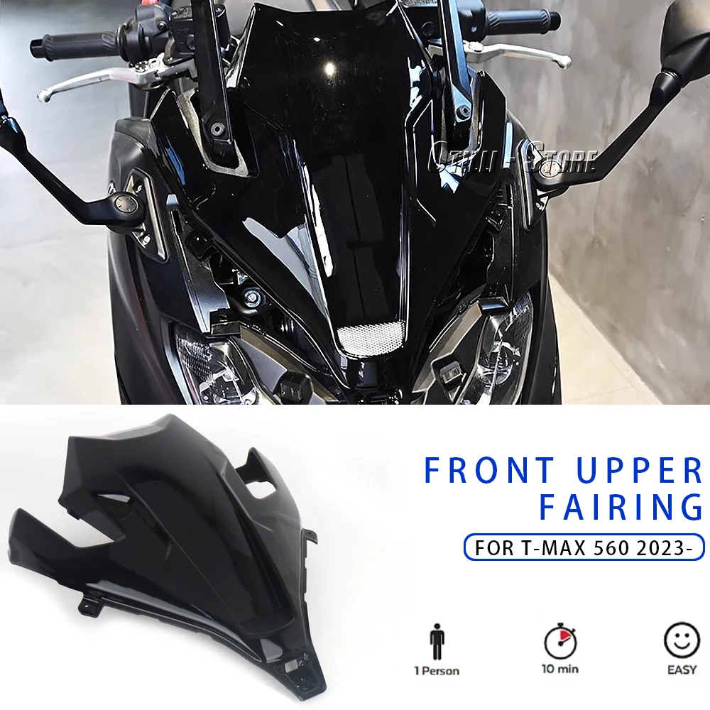 

For Yamaha T-Max 560 T-MAX560 T-MAX 560 TMAX560 2023 2024 Motorcycle New Glossy Black Front Upper Fairing Nose Cover Cowl Panel