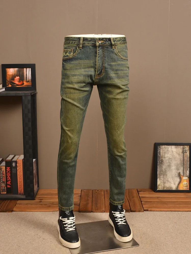 Retro Nostalgic Jeans Men's Tight Washed Distressed Stretch Slim Fit Skinny High-End Ruan Handsome Yellow Mud Casual Trousers
Retro Nostalgic Jeans Men's Tight Washed Distressed Stretch Slim Fit Skinny High-End Ruan Handsome Yellow Mud Casual Trousers