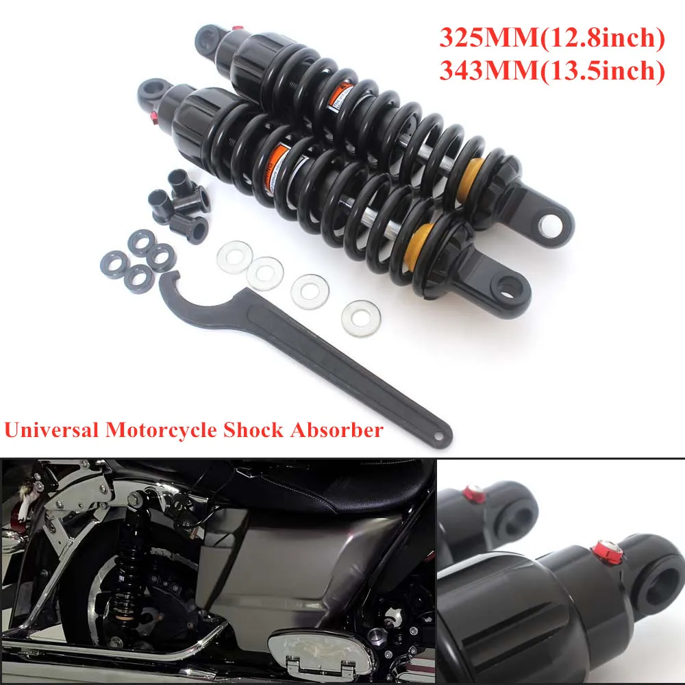 

325mm 343mm Shock Absorber Suspension Protection Moto Rear Shocker Absorbers For Harley Honda Yamaha Suzuki Motorcycle Accessory