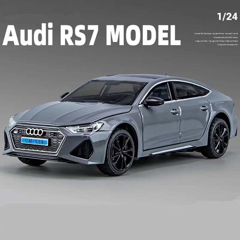 

1:24 Audi RS7 Sportback литой игрушечный автомобиль из сплава модель рулевого колеса со звуком и фото детская игрушка коллекционные предметы подарок на день рождения