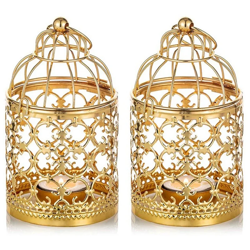 

Маленькие металлические чайные лампы, фонари, золотые свечи, винтажные Свадебные и строительные украшения, 2 шт.