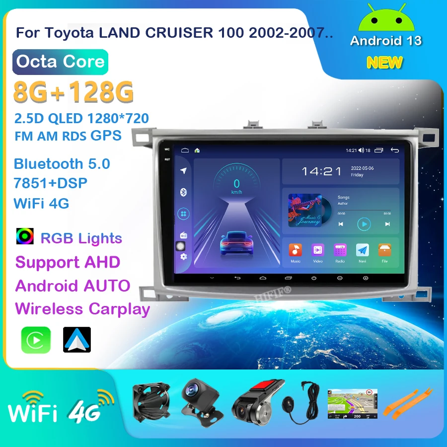 Для Toyota Land Cruiser 100 2002-2007 автомобильный DVD-плеер Android 13 мультимедийный GPS-навигатор CarPlay BT5.1 Авторадио головное устройство
Для Toyota Land Cruiser 100 2002-2007 автомобильный DVD-плеер Android 13 мультимедийный GPS-навигатор CarPlay BT5.1 Авторадио головное устройство