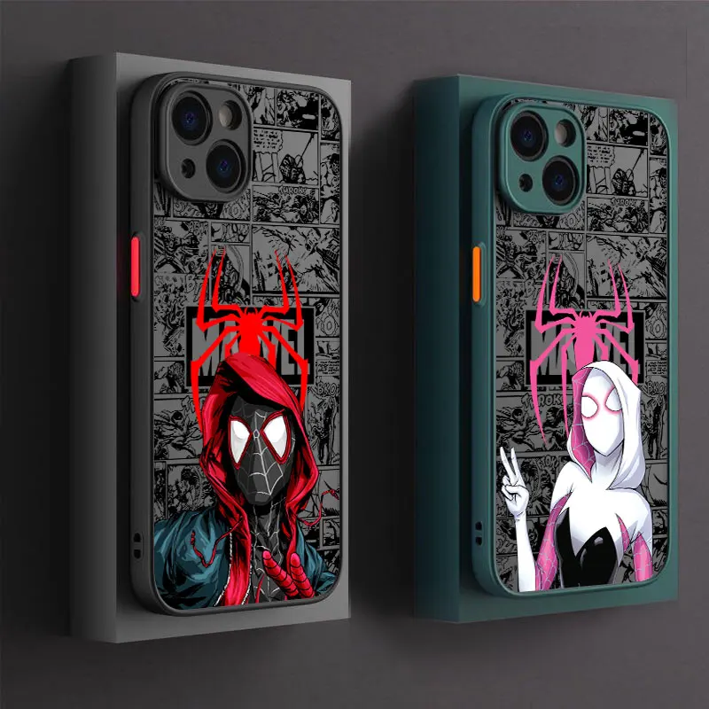 Spider Gwen Siderman Miles Morales Marvel Phone Cases For iPhone 14 15 16 Pro Covers For Apple 11 13 Pro Max 12 Mini 7 8 16 Plus Spider Gwen Siderman Miles Morales Marvel Phone Cases For iPhone 14 15 16 Pro Covers For Apple 11 13 Pro Max 12 Mini 7 8 16 Plus