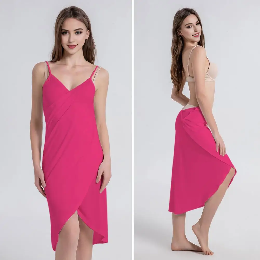Summer Women Beach Dress Sexy Split Wrap Strap Solid Color Sleeveless Backless Vacation Slip Dress Irregular Hem Slim Fit Dress
Summer Women Beach Dress Sexy Split Wrap Strap Solid Color Sleeveless Backless Vacation Slip Dress Irregular Hem Slim Fit Dress