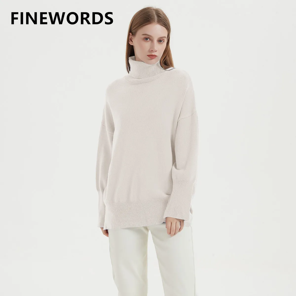 Базовая стильная водолазка FINEWORDS, корейский свитер, женский зимний Свободный Повседневный Однотонный пуловер, вязаные свитеры 
Базовая стильная водолазка FINEWORDS, корейский свитер, женский зимний Свободный Повседневный Однотонный пуловер, вязаные свитеры