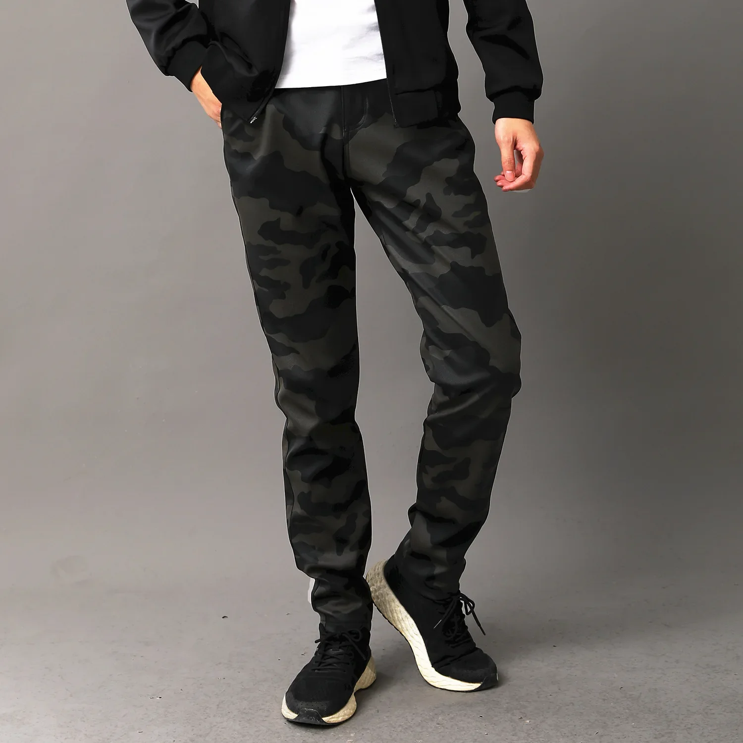 

Men's Leather Pants Elastic Waist Jogger Pants PU Leather Motorcycle Trousers Biker's Pants