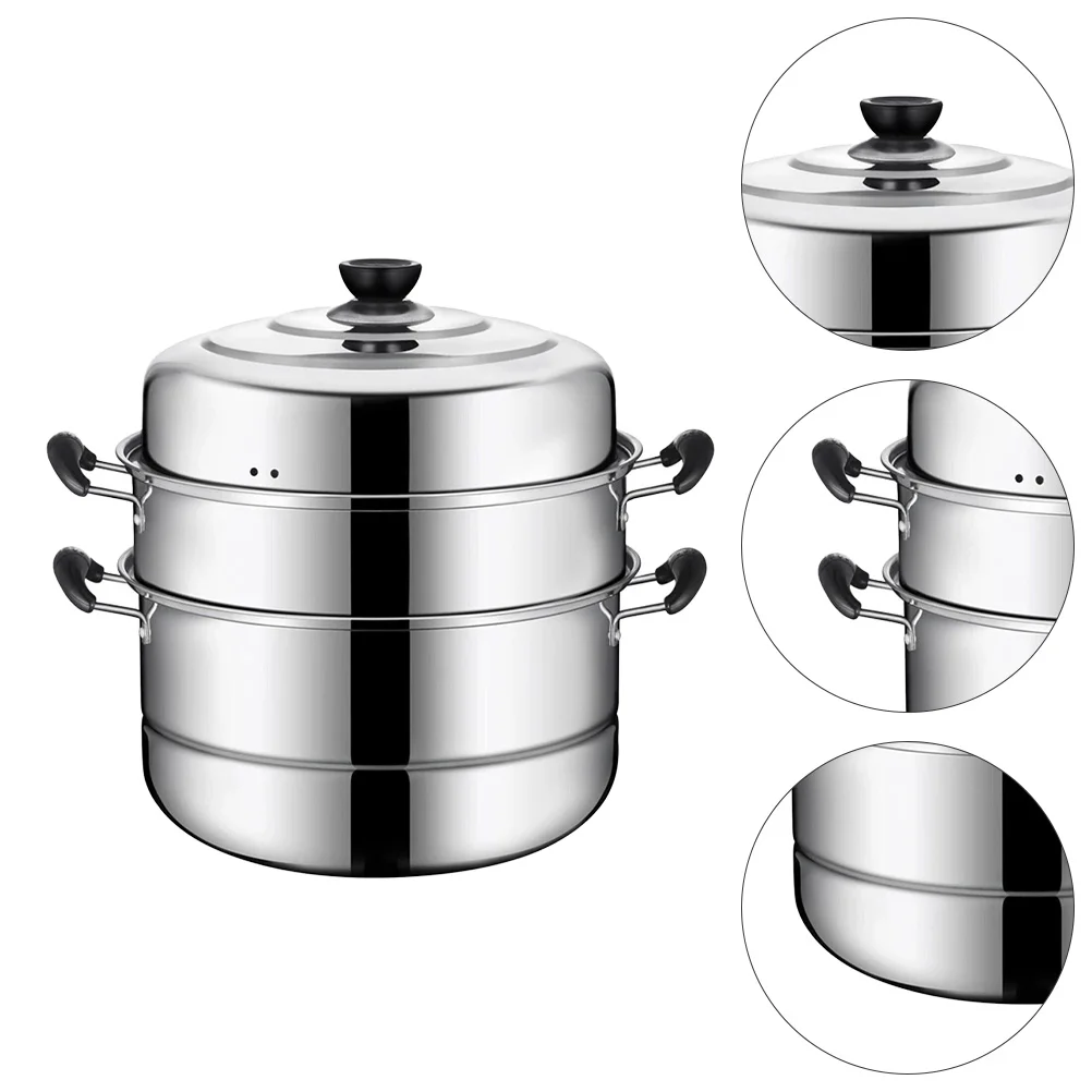 Stainless Steel Steamer Stockpot for Home Cookware Double Bottom Set Useful Steaming Convenient Kitchen
Stainless Steel Steamer Stockpot for Home Cookware Double Bottom Set Useful Steaming Convenient Kitchen